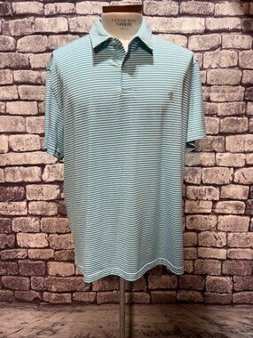 Izod White & Blue Stripe Short Sleeve Polo Size XXL